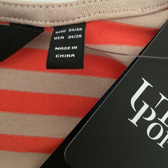 NWT Ulla Popken Top Colorful Striped Relaxed Fit Stretch Knit Plus Sz 24/26 269D - Picture 8 of 9